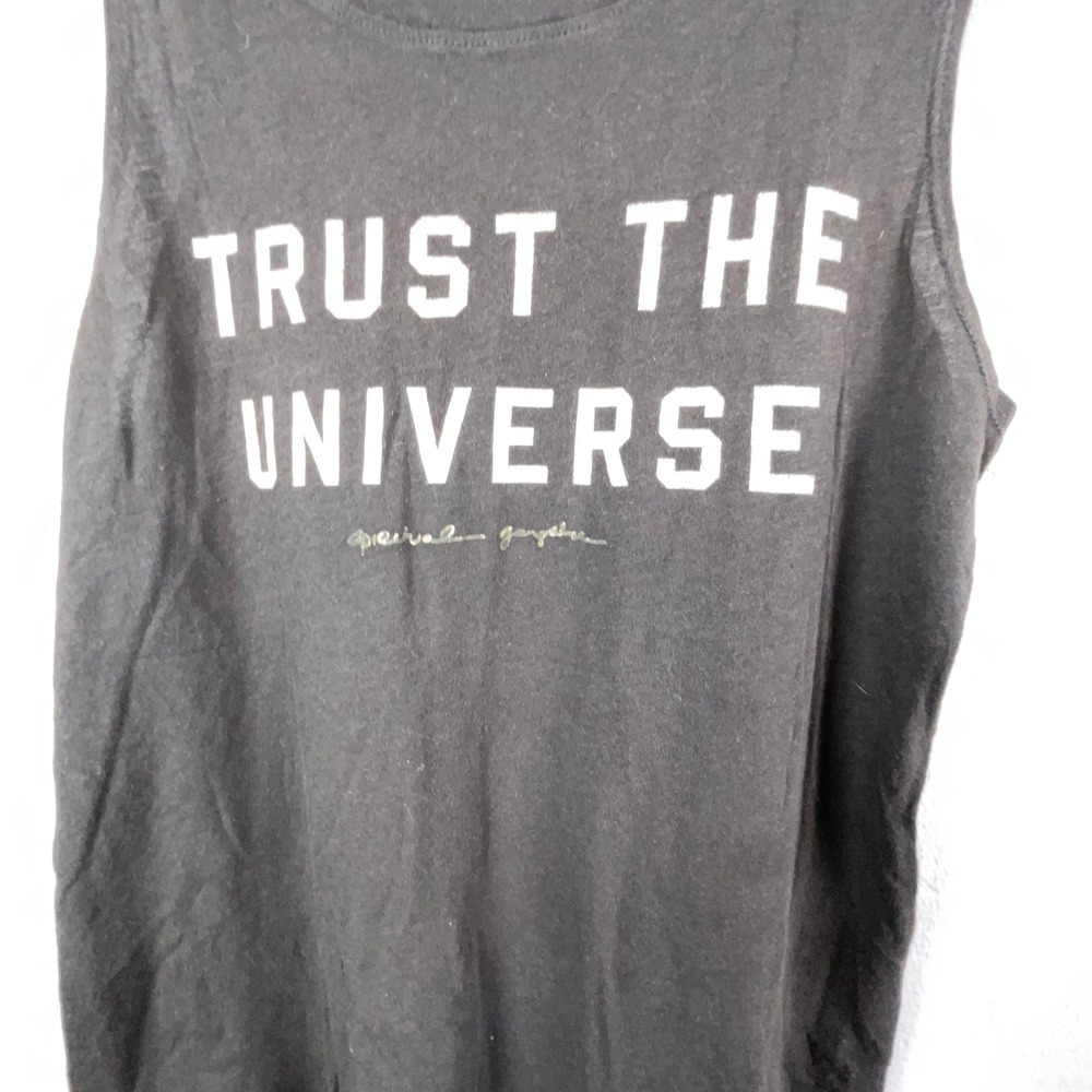 Spiritual Gangster Tank Top Women Small Black Trust The Universe Graphic Modal - Picture 3 of 9